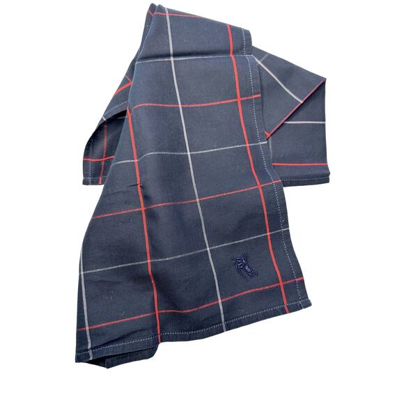 Burberry Men's Pocket Square / Handkerchief / Scarf Dark Blue, Red & White Plaid - Picture 8 of 9